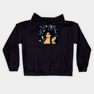 HAIR FLOWERS AND BUTTERFLIES Kids Hoodie